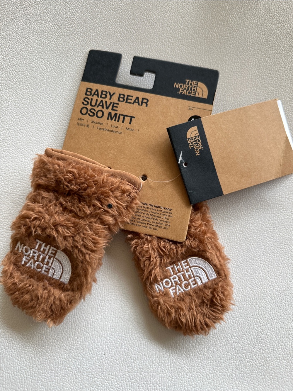 The North Face Baby Bear Suave Mitts - Rust Brown Fuzzy Kids Mittens